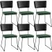 Kit 06 Cadeiras Decorativas Sala Jantar Allana L02 Couríssimo Preto Facto Verde Musgo - Lyam Decor