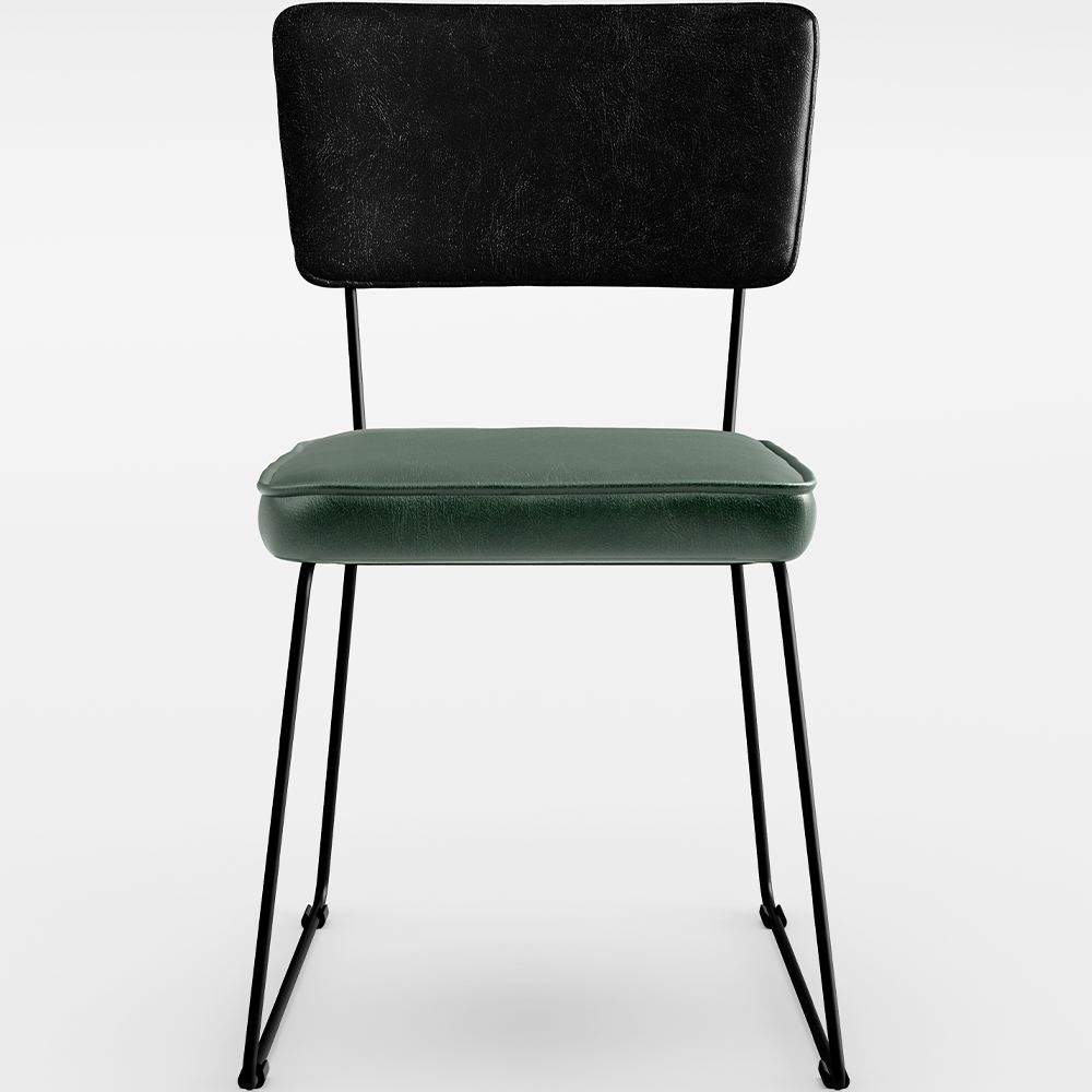 Kit 06 Cadeiras Decorativas Sala Jantar Allana L02 Couríssimo Preto Facto Verde Musgo - Lyam Decor