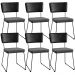 Kit 06 Cadeiras Decorativas Sala Jantar Allana L02 Couríssimo Preto Linho Cinza Escuro - Lyam Decor
