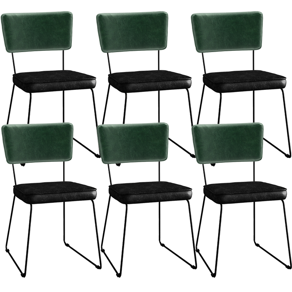Kit 06 Cadeiras Decorativas Sala Jantar Allana L02 Facto Verde Musgo Couríssimo Preto - Lyam Decor
