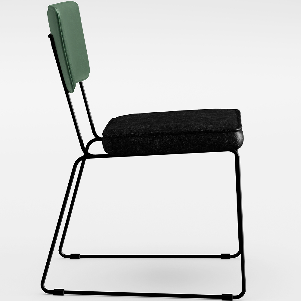 Kit 06 Cadeiras Decorativas Sala Jantar Allana L02 Facto Verde Musgo Couríssimo Preto - Lyam Decor