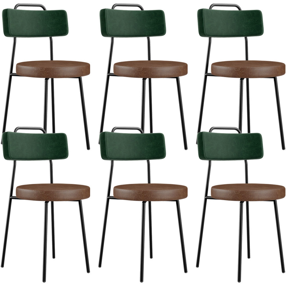 Kit 06 Cadeiras Estofada Para Sala Jantar Barcelona L02 Facto Verde Musgo Couríssimo Marrom - Lyam