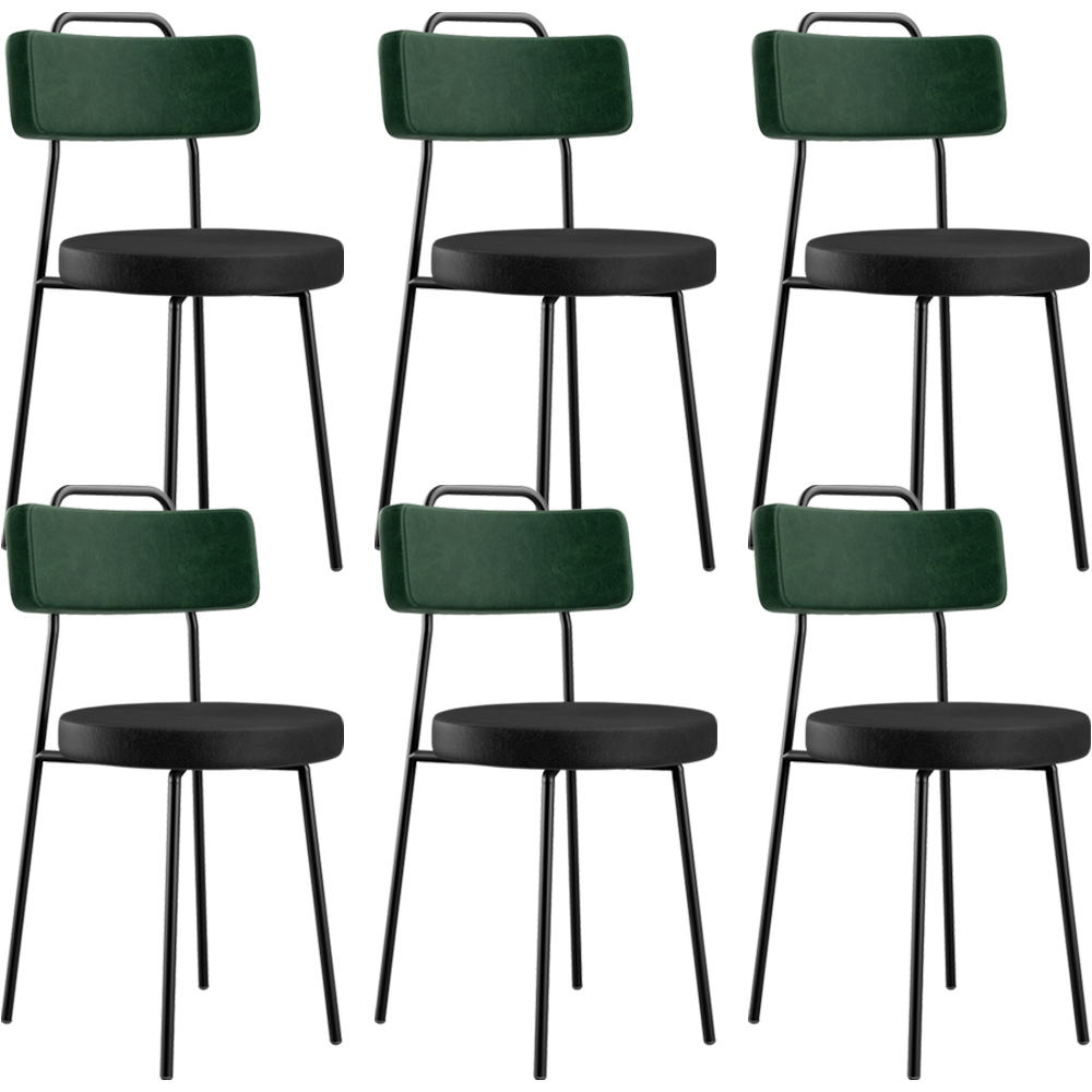 Kit 06 Cadeiras Estofada Para Sala Jantar Barcelona L02 Facto Verde Musgo Couríssimo Preto - Lyam