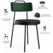 Kit 06 Cadeiras Estofada Para Sala Jantar Barcelona L02 Facto Verde Musgo Couríssimo Preto - Lyam