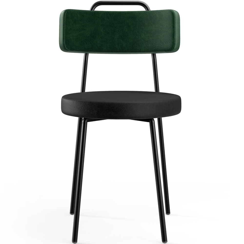 Kit 06 Cadeiras Estofada Para Sala Jantar Barcelona L02 Facto Verde Musgo Couríssimo Preto - Lyam