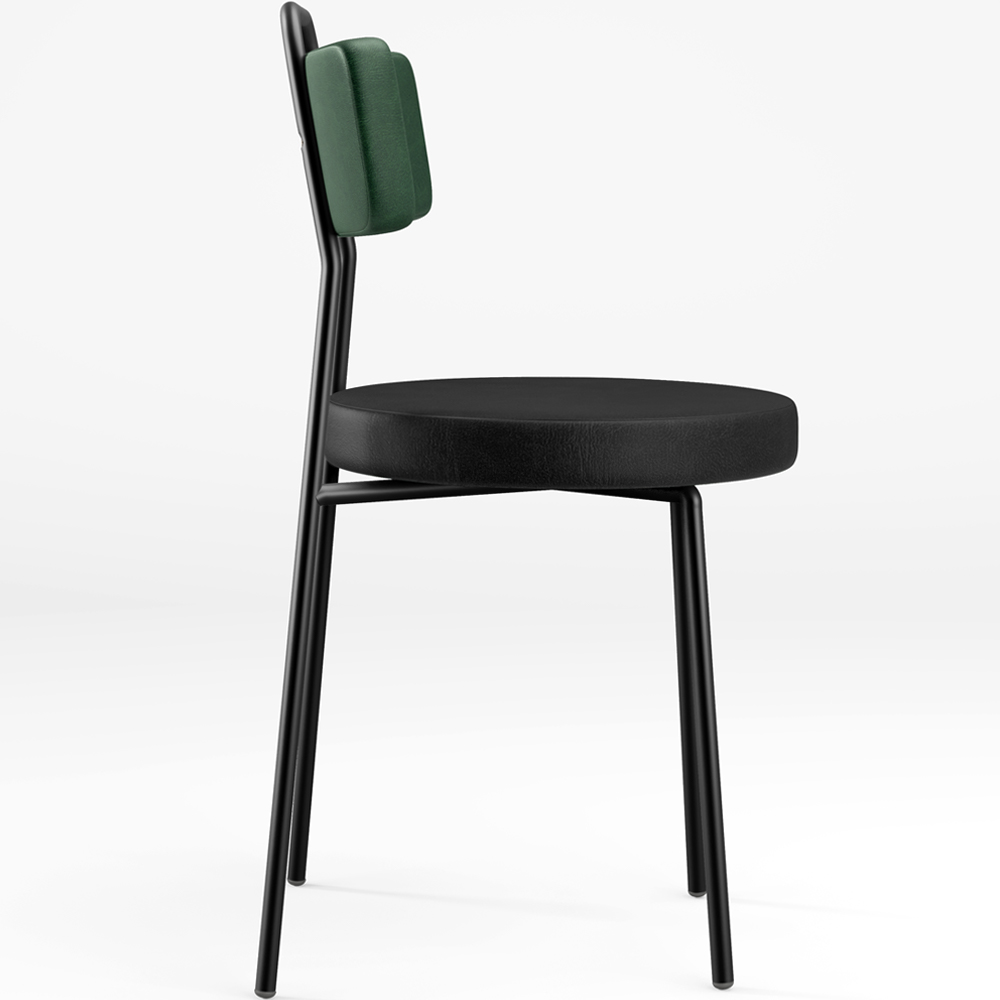 Kit 06 Cadeiras Estofada Para Sala Jantar Barcelona L02 Facto Verde Musgo Couríssimo Preto - Lyam