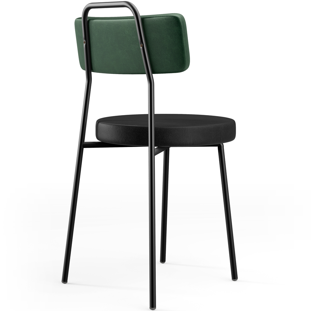 Kit 06 Cadeiras Estofada Para Sala Jantar Barcelona L02 Facto Verde Musgo Couríssimo Preto - Lyam