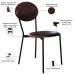 Kit 06 Cadeiras Estofada Para Sala de Jantar Azuri Preto C01 Courino Café - Lyam Decor