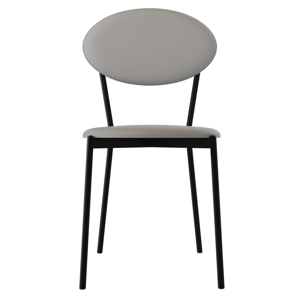 Kit 06 Cadeiras Estofada Para Sala de Jantar Azuri Preto C01 Courino Off White - Lyam Decor
