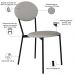 Kit 06 Cadeiras Estofada Para Sala de Jantar Azuri Preto C01 Courino Off White - Lyam Decor