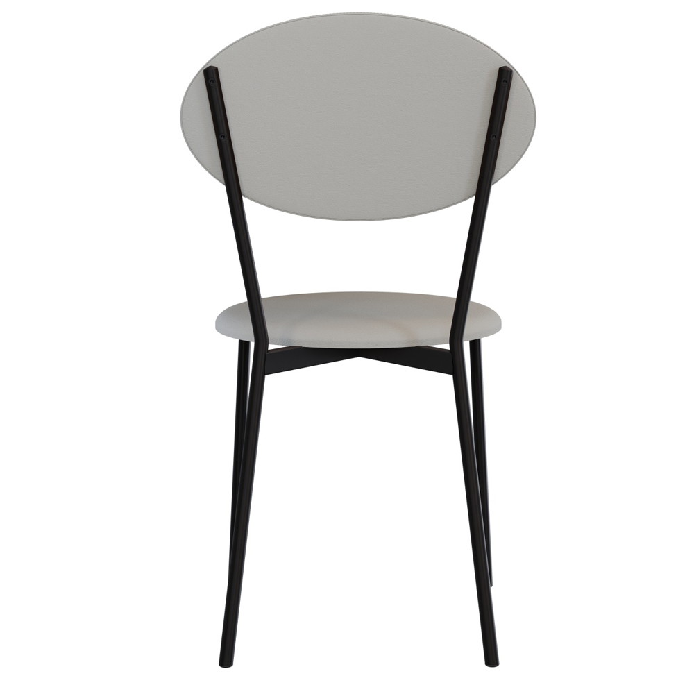 Kit 06 Cadeiras Estofada Para Sala de Jantar Azuri Preto C01 Courino Off White - Lyam Decor