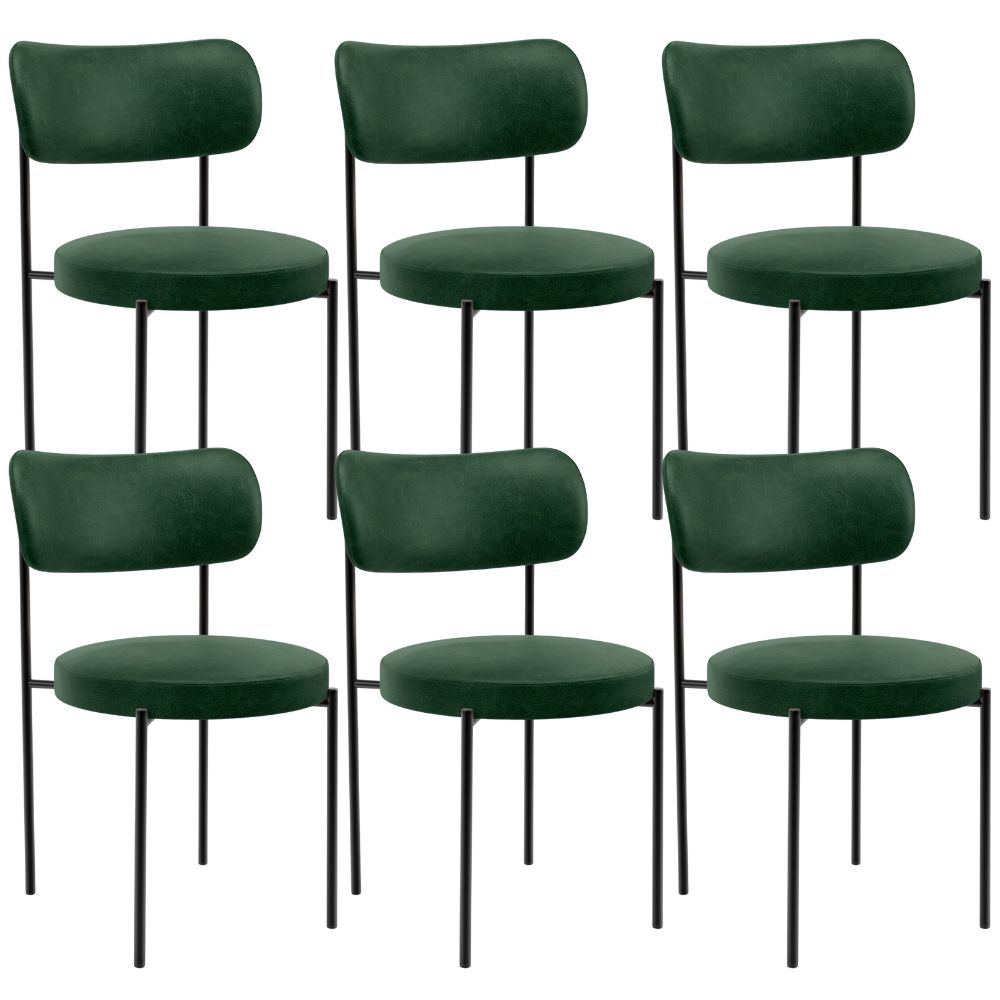 Kit 06 Cadeiras Estofadas Para Sala De Jantar Louise L02 Couríssimo Verde - Lyam Decor