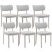 Kit 06 Cadeiras Estofadas Para Sala De Jantar Melina Base Arena L02 Bouclê Cinza - Lyam Decor