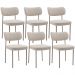 Kit 06 Cadeiras Estofadas Para Sala De Jantar Melina Base Arena L02 Bouclê Creme - Lyam Decor