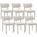 Kit 06 Cadeiras Estofadas Para Sala De Jantar Melina Base Arena L02 Bouclê Cru - Lyam Decor