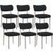 Kit 06 Cadeiras Estofadas Para Sala De Jantar Melina Base Arena L02 Bouclê Preto - Lyam Decor