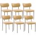 Kit 06 Cadeiras Estofadas Para Sala De Jantar Melina Base Arena L02 Couríssimo Fendi - Lyam Decor