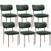 Kit 06 Cadeiras Estofadas Para Sala De Jantar Melina Base Arena L02 Couríssimo Verde Musgo - Lyam Decor