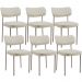 Kit 06 Cadeiras Estofadas Para Sala De Jantar Melina Base Arena L02 Linho Champagne - Lyam Decor