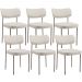 Kit 06 Cadeiras Estofadas Para Sala De Jantar Melina Base Arena L02 Linho Cru - Lyam Decor