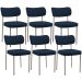 Kit 06 Cadeiras Estofadas Para Sala De Jantar Melina Base Arena L02 Suede Azul Marinho - Lyam Decor