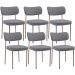 Kit 06 Cadeiras Estofadas Para Sala De Jantar Melina Base Arena L02 Suede Cinza - Lyam Decor