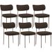 Kit 06 Cadeiras Estofadas Para Sala De Jantar Melina Base Arena L02 Suede Marrom - Lyam Decor