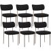 Kit 06 Cadeiras Estofadas Para Sala De Jantar Melina Base Arena L02 Suede Preto - Lyam Decor