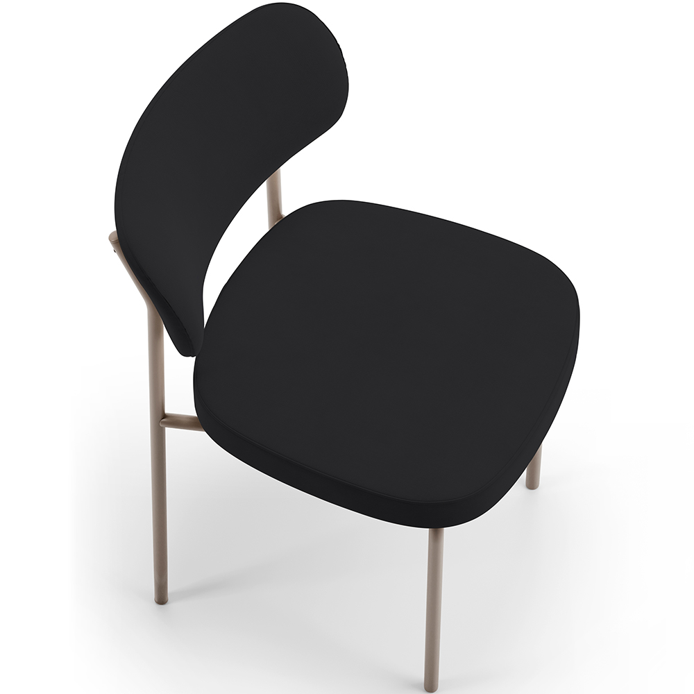 Kit 06 Cadeiras Estofadas Para Sala De Jantar Melina Base Arena L02 Suede Preto - Lyam Decor