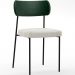 Kit 06 Cadeiras Estofadas Para Sala De Jantar Melina L02 Facto Verde Musgo Bouclê Creme - Lyam Decor
