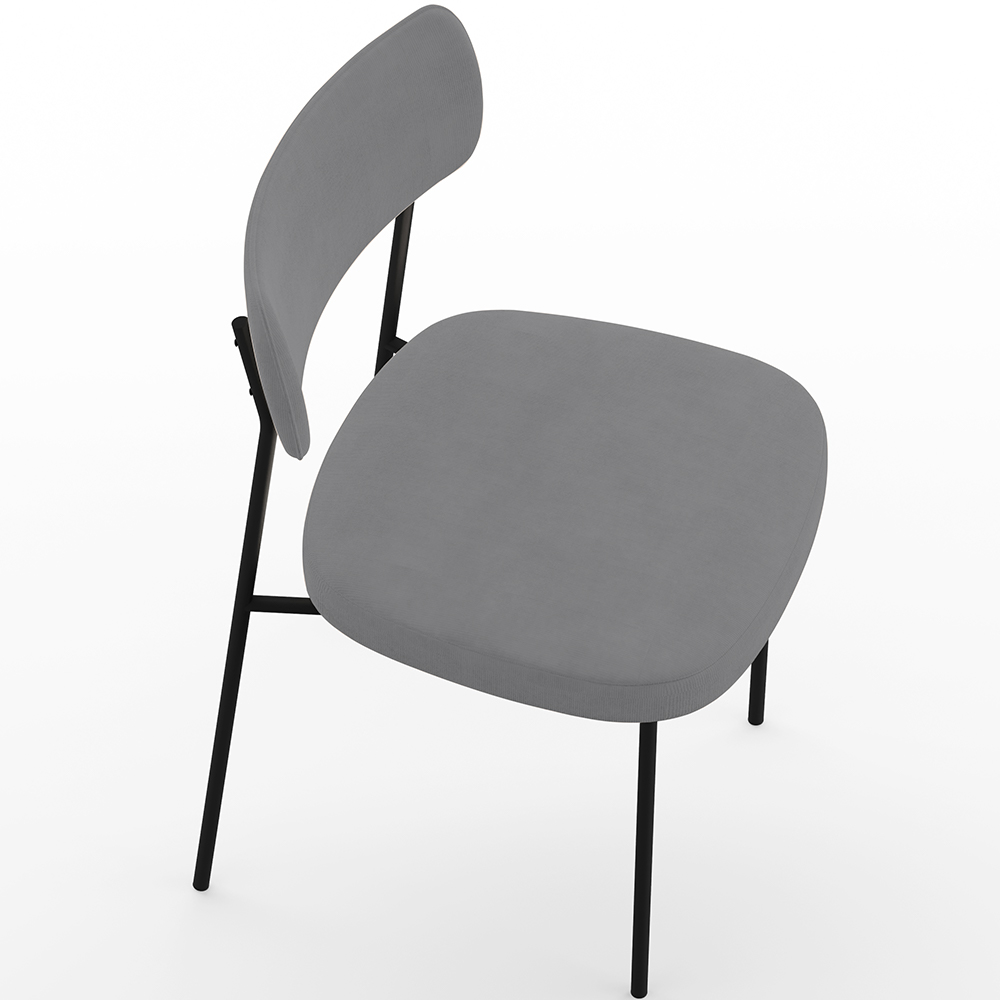 Kit 06 Cadeiras Estofadas Para Sala De Jantar Melina L02 Suede Cinza - Lyam Decor
