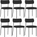 Kit 06 Cadeiras Estofadas Para Sala De Jantar Melina L02 Suede Preto - Lyam Decor