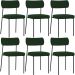 Kit 06 Cadeiras Estofadas Para Sala De Jantar Melina L02 Suede Verde Musgo - Lyam Decor