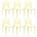 Kit 06 Cadeiras Para Cozinha Área Gourmet Jardim Empilhável Larsen P03 Amarelo - Lyam Decor