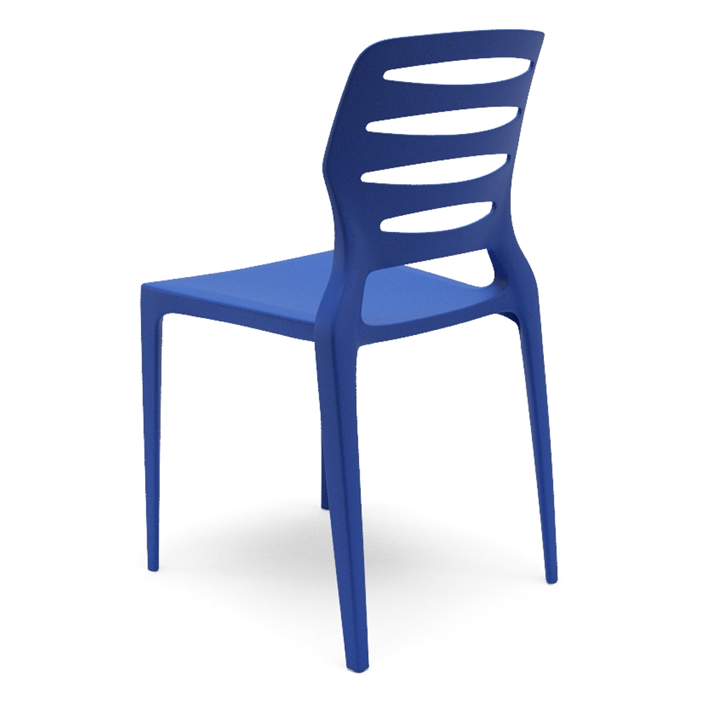 Kit 06 Cadeiras Para Cozinha Área Gourmet Jardim Empilhável Larsen P03 Azul - Lyam Decor