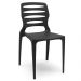 Kit 06 Cadeiras Para Cozinha Área Gourmet Jardim Empilhável Larsen P03 Preto - Lyam Decor
