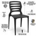 Kit 06 Cadeiras Para Cozinha Área Gourmet Jardim Empilhável Larsen P03 Preto - Lyam Decor