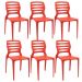 Kit 06 Cadeiras Para Cozinha Área Gourmet Jardim Empilhável Larsen P03 Vermelho - Lyam Decor