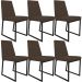 Kit 06 Cadeiras Para Sala De Jantar Base Aço Industrial Preto Dafne L02 Suede Marrom - Lyam Decor