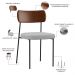 Kit 06 Cadeiras Para Sala De Jantar Melina L02 Couríssimo Marrom Linho Cinza - Lyam Decor