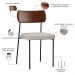 Kit 06 Cadeiras Para Sala De Jantar Melina L02 Couríssimo Marrom Linho Cru - Lyam Decor