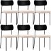 Kit 06 Cadeiras Para Sala De Jantar Melina L02 Couríssimo Preto Suede Bege - Lyam Decor