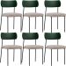 Kit 06 Cadeiras Para Sala De Jantar Melina L02 Facto Verde Musgo Linho Bege - Lyam Decor