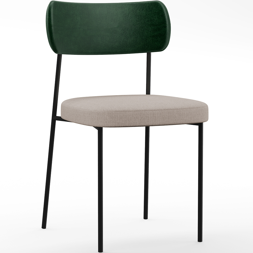 Kit 06 Cadeiras Para Sala De Jantar Melina L02 Facto Verde Musgo Linho Bege - Lyam Decor