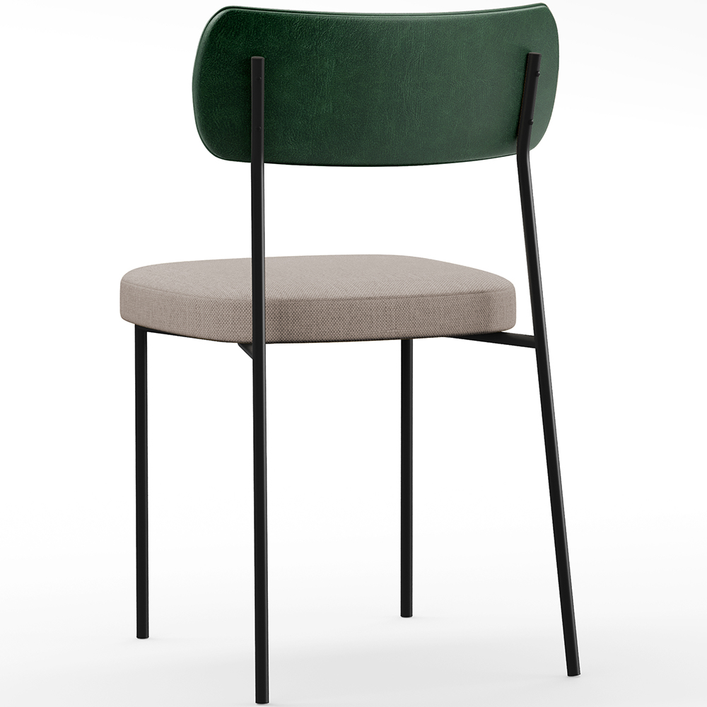 Kit 06 Cadeiras Para Sala De Jantar Melina L02 Facto Verde Musgo Linho Bege - Lyam Decor