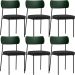 Kit 06 Cadeiras Para Sala De Jantar Melina L02 Facto Verde Musgo Linho Chumbo - Lyam Decor