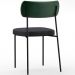 Kit 06 Cadeiras Para Sala De Jantar Melina L02 Facto Verde Musgo Linho Chumbo - Lyam Decor