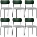 Kit 06 Cadeiras Para Sala De Jantar Melina L02 Facto Verde Musgo Linho Cinza - Lyam Decor