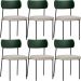 Kit 06 Cadeiras Para Sala De Jantar Melina L02 Facto Verde Musgo Linho Cru - Lyam Decor