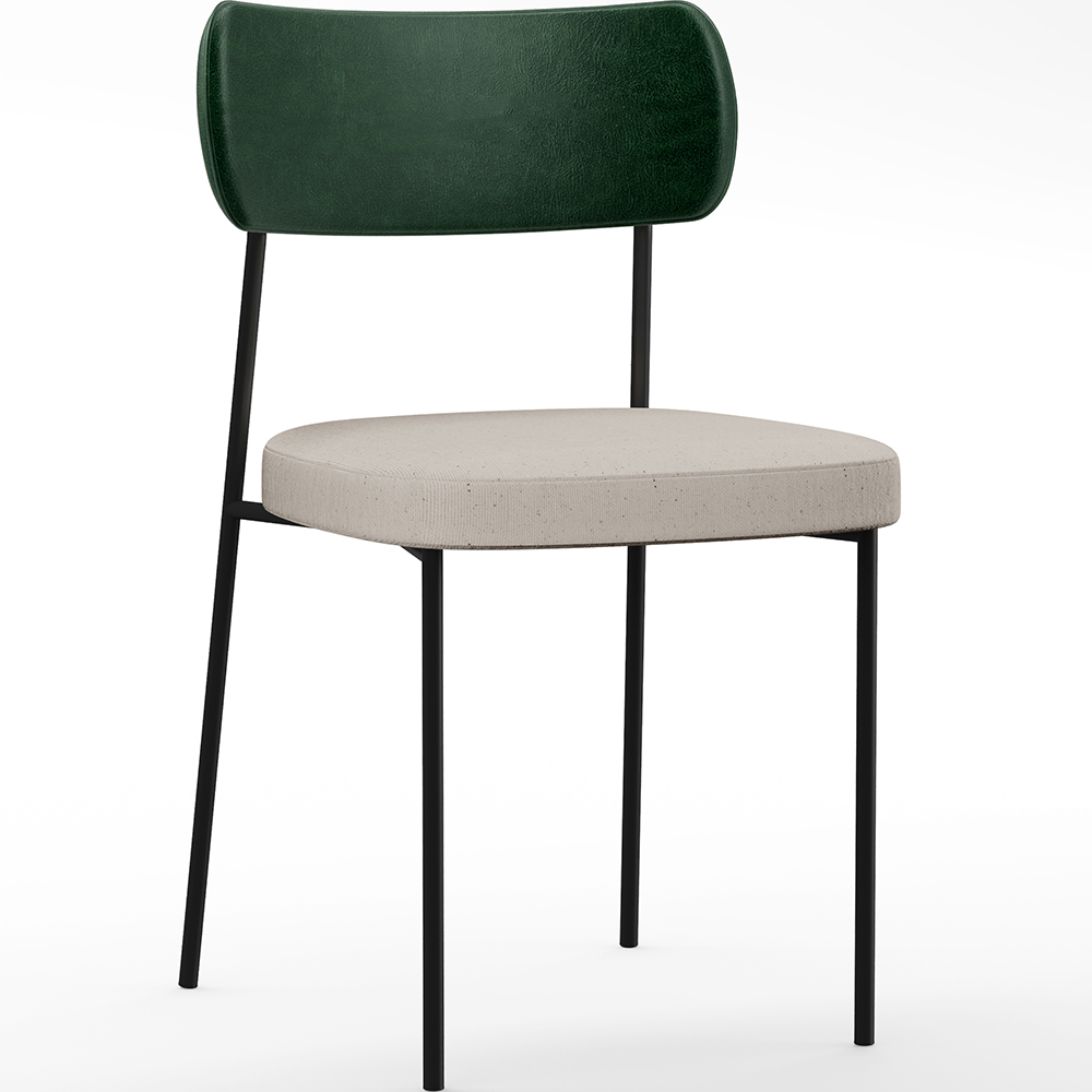 Kit 06 Cadeiras Para Sala De Jantar Melina L02 Facto Verde Musgo Linho Cru - Lyam Decor